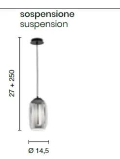 A sospensione stile Design Bonnie fume   in saldo^Ondaluce Sale