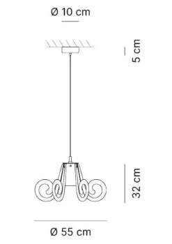 A sospensione stile Moderna Ricciolo piccolo fume' 120063 in offerta outlet^Emporium Online