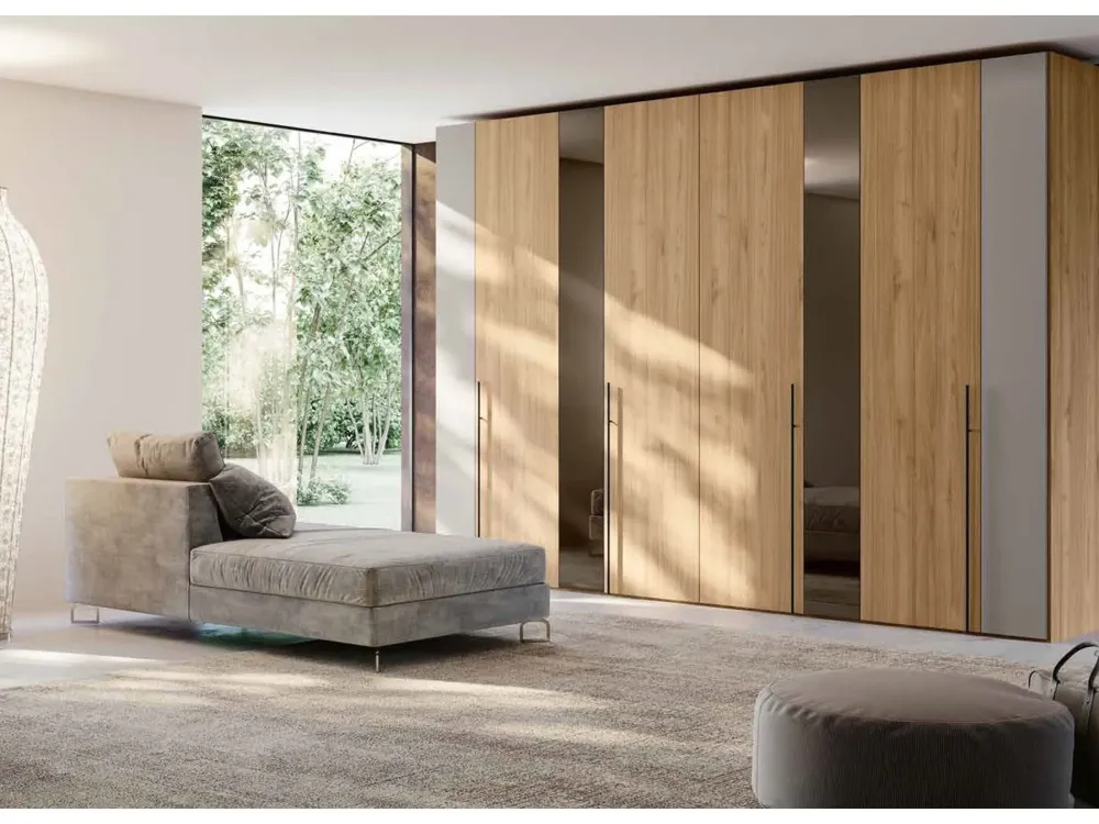 Armadio ante battenti in laminato materico Arm36 scontato^Artigianale Outlet