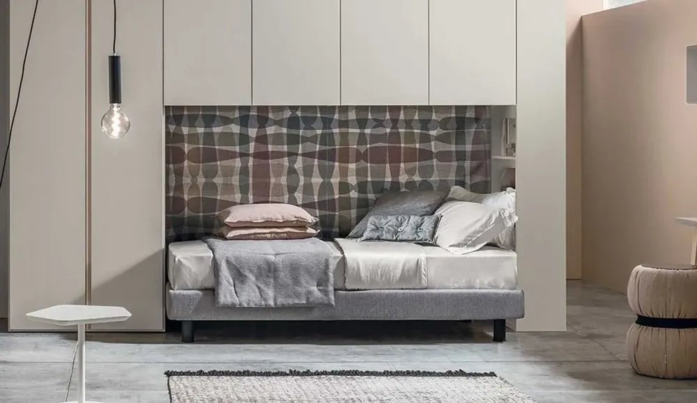 Discount Armadio ante battenti in laminato materico modello A ponte con letto singolo di Armadi