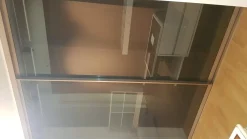 NovaMobili Armadio Cabina armadio con ante scorrevoli vetro brunito con attrezzatura interna legno e bianco  di A PREZZO SCONTATO 60%- Armadi