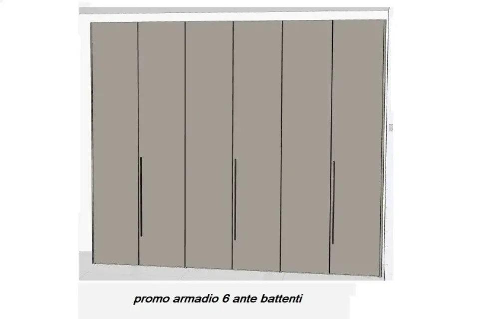 Clearance Armadio con ante battenti moderno 6antepromo con cassettiere a prezzo ribassato Armadi