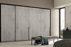 Armadio con ante scorrevoli Armadio scorrevole 4 ante maxi da 90 in ossido cemento grigio a prezzo ribassato^Colombini Casa Hot