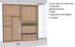 Armadio Cornice con anta in pelle sintetica di A PREZZO SCONTATO 46%^Pianca Online