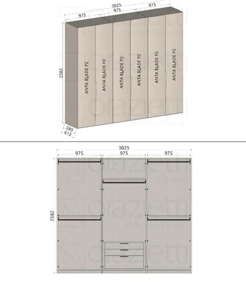 Hot Armadio design Blade di a PREZZO OUTLET -25% Armadi
