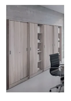 Flycom Armadio in legno Mobile armadio ante scorrevoli per ufficio con forte sconto- Arredo Ufficio