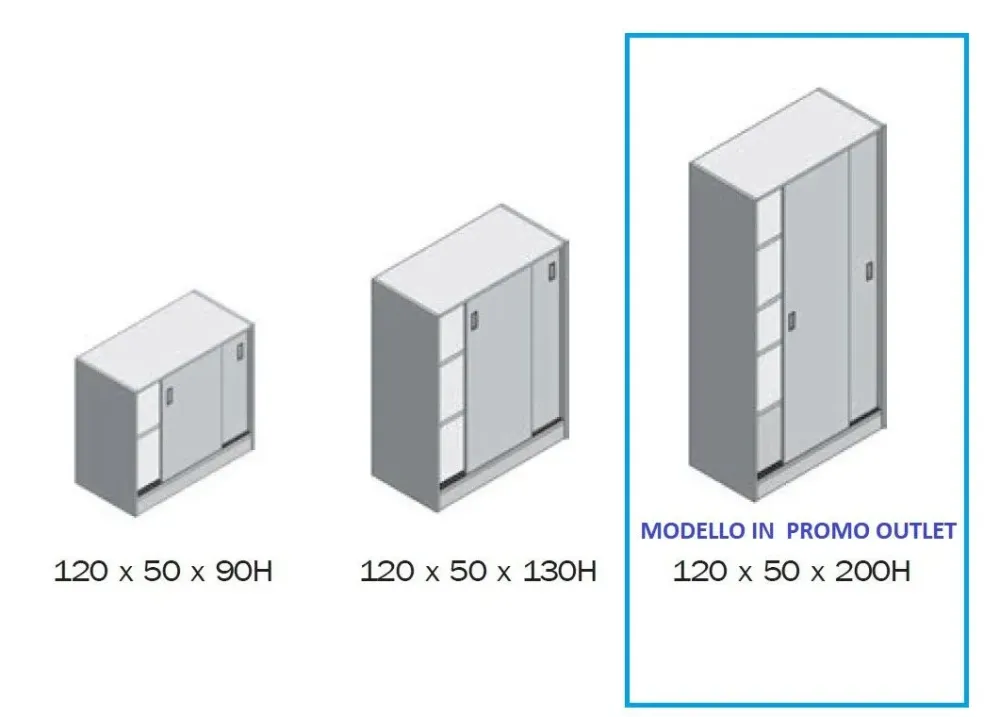 Flycom Armadio in legno Mobile armadio ante scorrevoli per ufficio con forte sconto- Arredo Ufficio