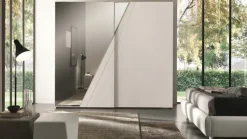 Euro Design Armadio mod. Orizzonte con ante scorrevoli maxi in laccato opaco. Specchi in diagonale. 50% di sconto! .- Armadi