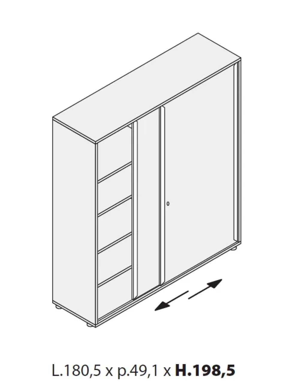 Armadio modello Con ante scorrevoli in OFFERTA OUTLET Arredo Ufficio