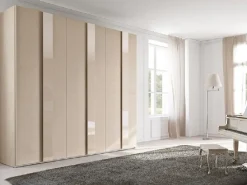 Armadio moderno Armadio mod.aster&class in tamburato versione frassinato tortora con maniglie in vetro laccato scontato del 40% PREZZI OUTLET Armadi