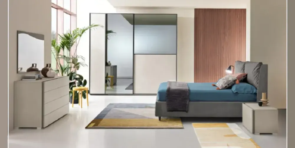 Gierre Mobili Armadio moderno Armadio mod.mood a 2 ante-scorrevoli-maxi con riquadri a specchio bronzato con un ribasso imperdibile- Armadi