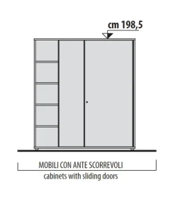 Clearance Armadio moderno Mobile alto con ante scorrevoli di a PREZZO OUTLET -40% Armadi