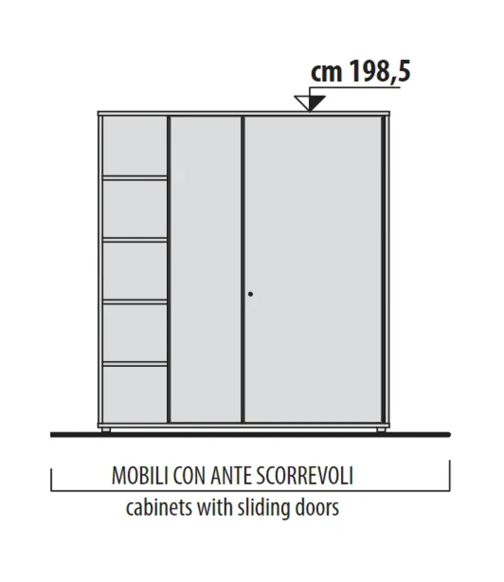 Clearance Armadio moderno Mobile alto con ante scorrevoli di a PREZZO OUTLET -40% Armadi