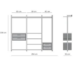 Domitalia Armadio Ok-nb con cabina armadio SCONTATO a PREZZI OUTLET- Armadi
