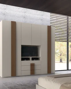 Collezione esclusiva Armadio Riga tv a sei ante a prezzo Outlet- Armadi