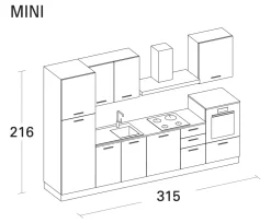 Sale Arreda la tua cucina con Composizione 315-03: moderna e lineare a prezzo scontato! Cucine Lineari|Cucine Moderne