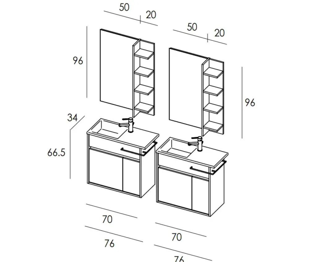 Hot Arredamento bagno: mobile Duetto 12 in Offerta Outlet Mobili Bagno Sospeso