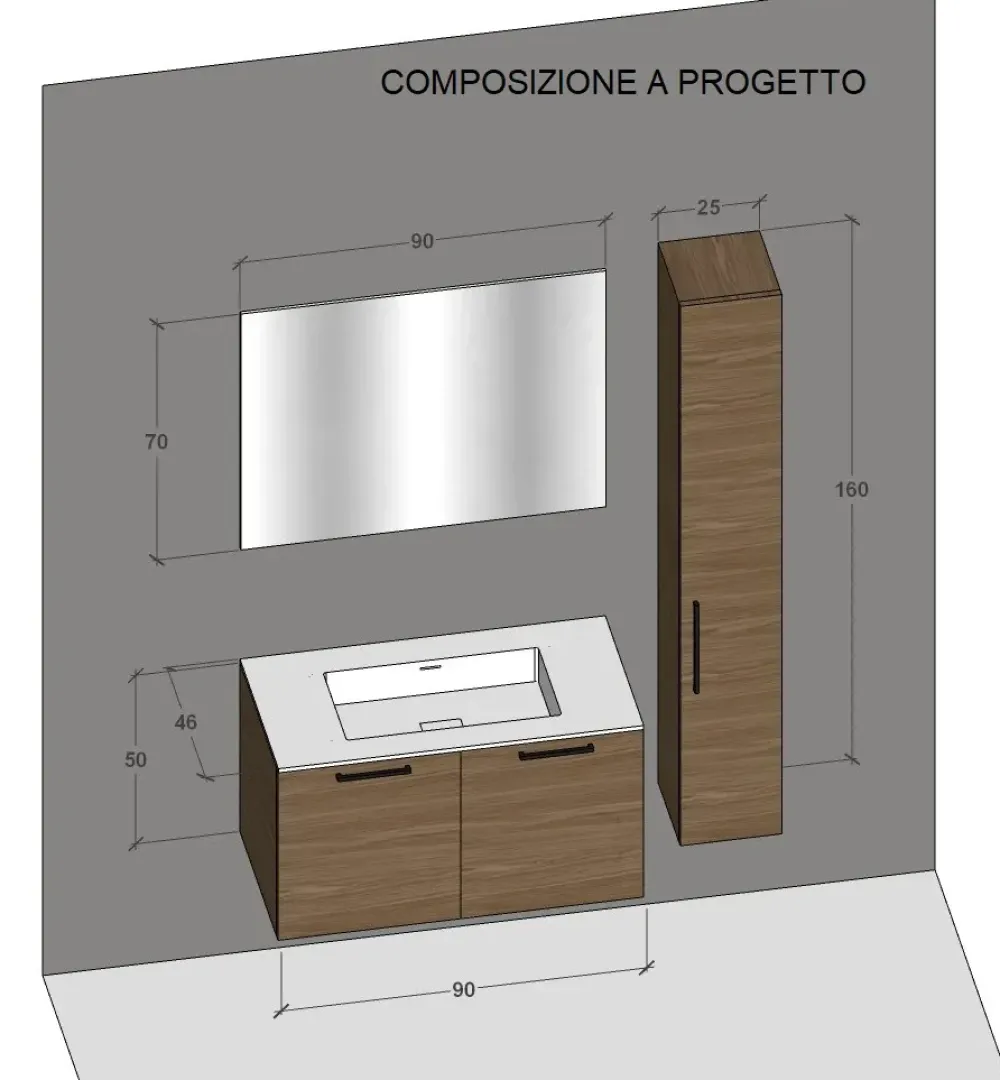 Arredamento bagno: mobile M system a prezzo scontato Mobili Bagno Sospeso
