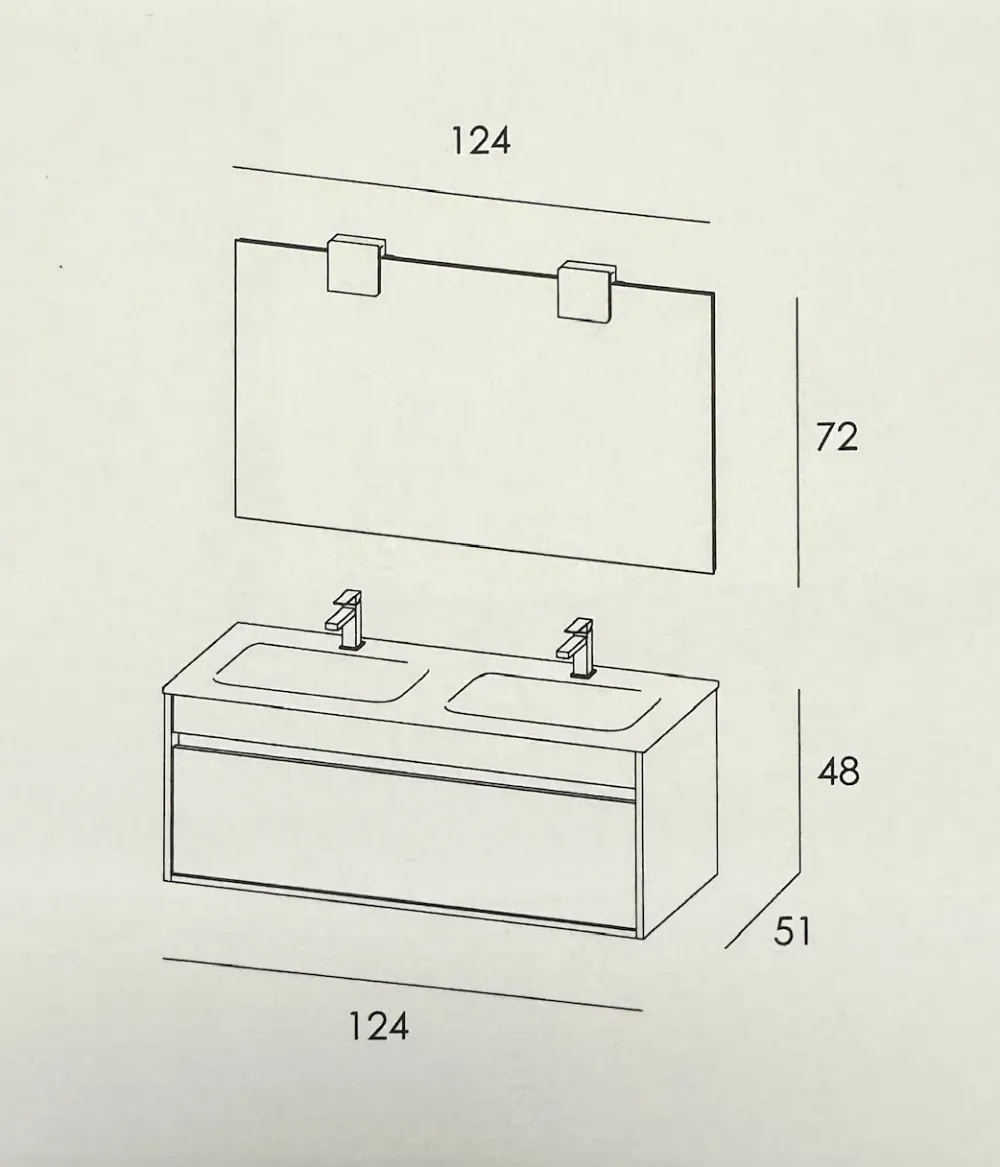 Mastella Arredamento bagno: mobile Duetto next 13 a prezzo Outlet- Mobili Bagno Sospeso