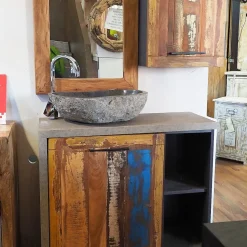 Hot Arredamento bagno: mobile Nuovi mondi cucine Mobile bagno etno recicle vintage a prezzi outlet Mobili Bagno A Terra