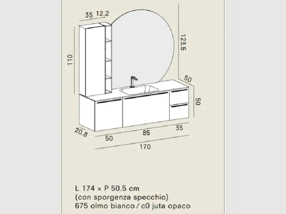 Arredamento bagno: mobile Inka con forte sconto^Arbi Outlet