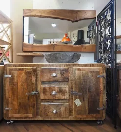 Hot Arredamento bagno: mobile Mobile bagno ghiacciaia con lavabo a prezzi convenienti Mobili Bagno A Terra