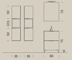 Outlet Arredamento bagno: mobile Up004 in Offerta Outlet Mobili Bagno A Terra