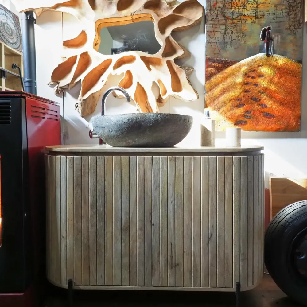 Arredamento bagno: mobile Mobile bagno oval in vero legno a prezzo scontato^Nuovi Mondi Collection Hot