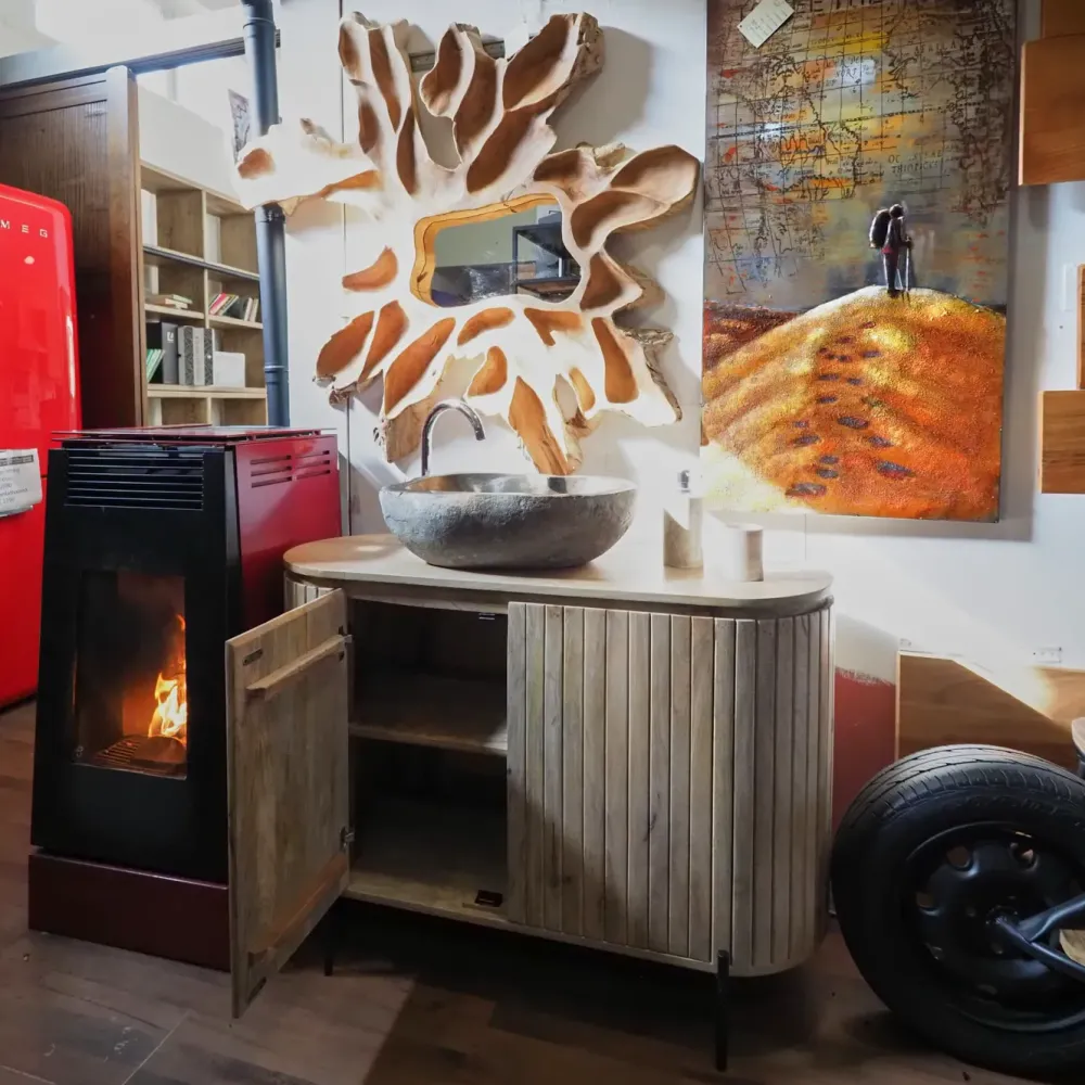 Arredamento bagno: mobile Mobile bagno oval in vero legno a prezzo scontato^Nuovi Mondi Collection Hot