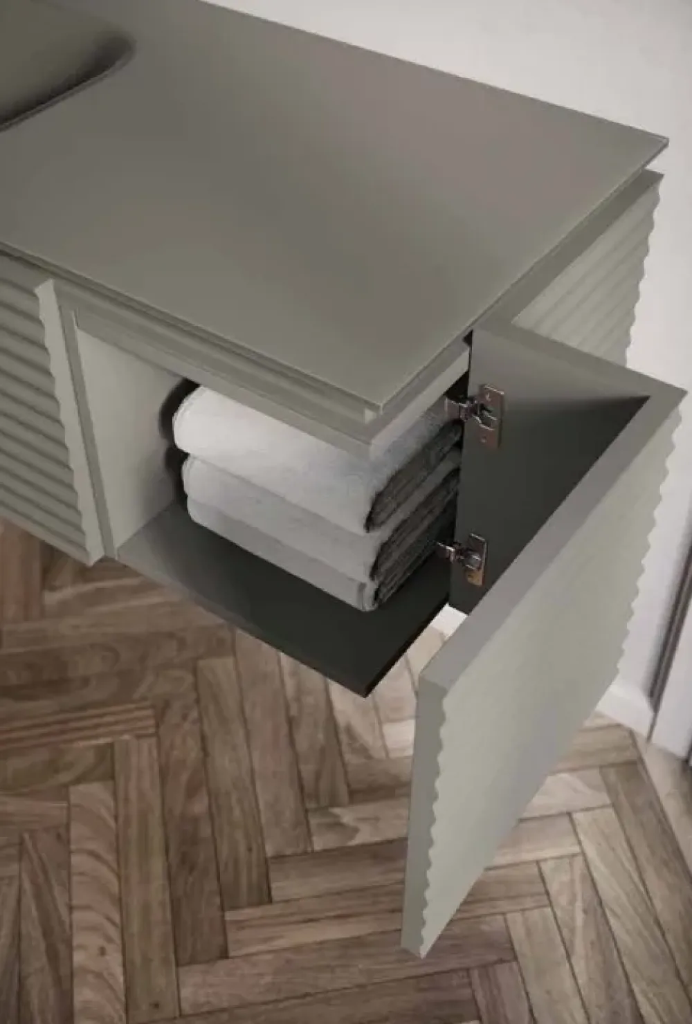 Ideagroup ARREDO BAGNO Idea group: MOBILE + SPECCHIO modello DOLCEVITA LACCATO OPACO SCONTATO 30%- Mobili Bagno Sospeso