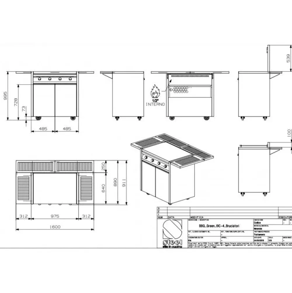 Online Barbecue a marchio modello 19c-4 a prezzo ribassato Barbecue