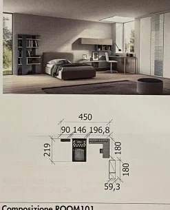 ZG Mobili Camera da letto 101 in legno a prezzo ribassato- Camere Da Letto