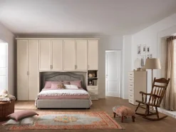 Camera da letto Camera-matrimoniale a ponte mod.afrodite patinato beige in promo-sconto del 40% in ecopelle a prezzo ribassato^Gruppo Silwood Discount