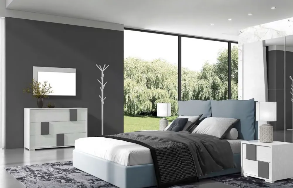 Collezione esclusiva Camera da letto Kloe 04 a prezzo ribassato in laminato- Camere Da Letto