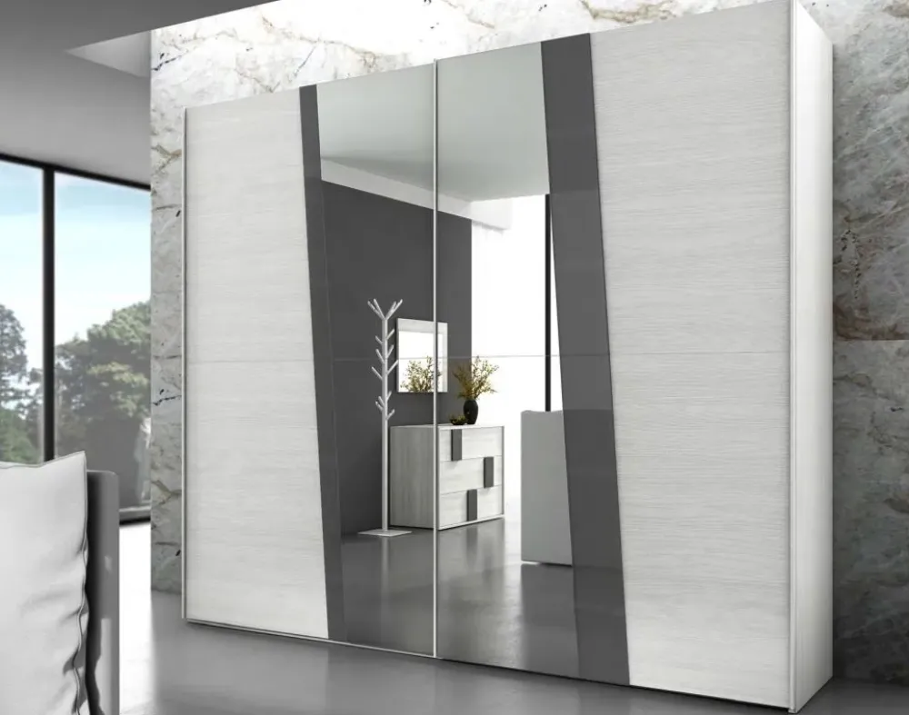 Collezione esclusiva Camera da letto Kloe 04 a prezzo ribassato in laminato- Camere Da Letto