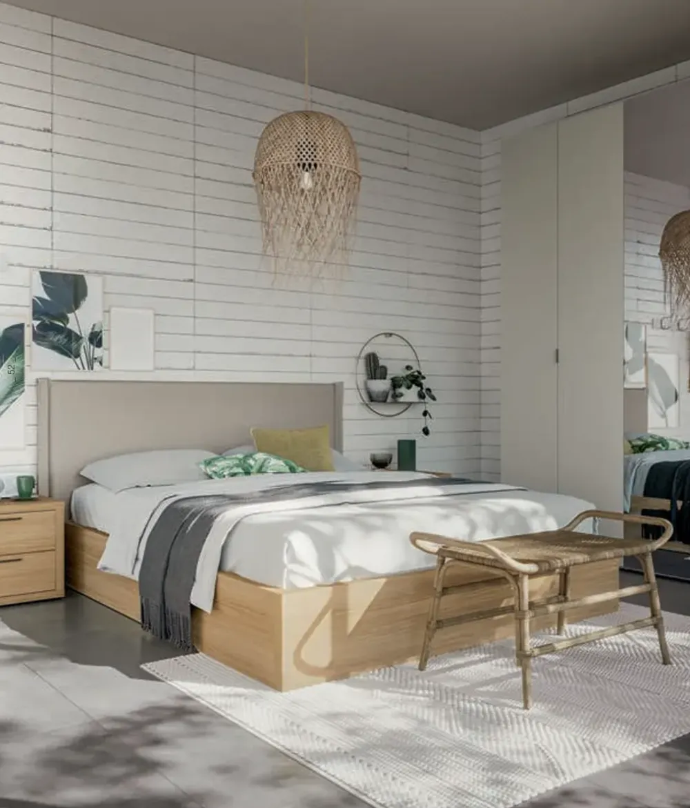 Camera da letto Composizione aria 319 in laminato a prezzo Outlet Camere Da Letto