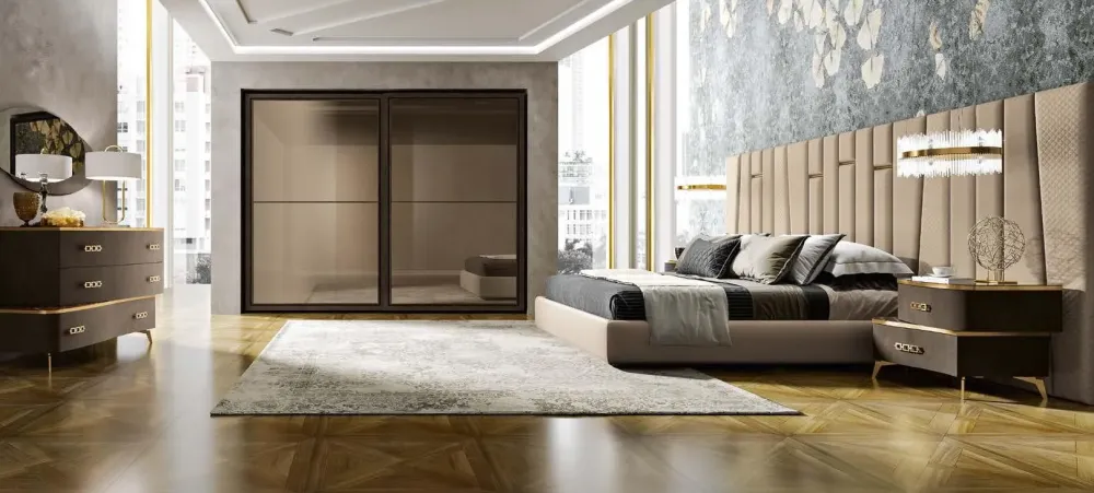 Camera da letto Deluxe 01: design moderno, ecopelle di qualità, prezzo ribassato.^Spar Best