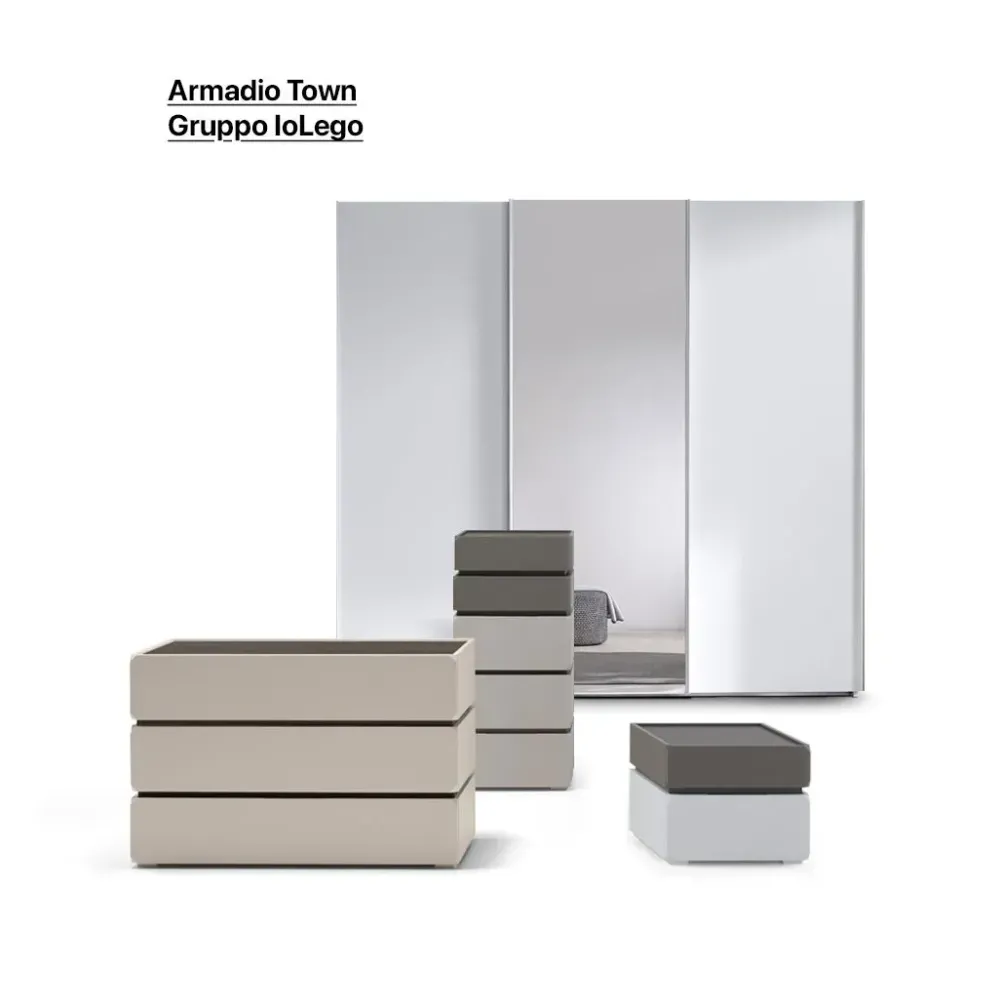 Camera da letto Camera matrimoniale mod.step a prezzo ribassato in laminato^Gierre Mobili Discount