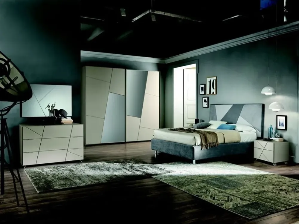 Camera da letto Camera matr.completa mod. abaco in promo-sconto 30% a prezzo ribassato in laccato opaco^Gierre Mobili Sale