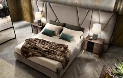 Mobilpiu Camera da letto Grazia effetto marmo in legno a prezzo Outlet- Camere Da Letto