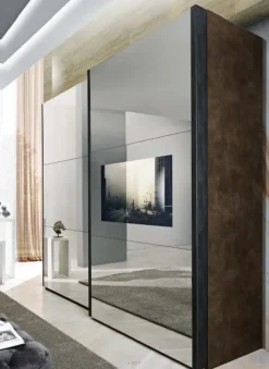 Mobilpiu Camera da letto Grazia effetto marmo in legno a prezzo Outlet- Camere Da Letto