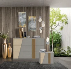 Mobilificio Bellutti Camera da letto Gruppo comò comodini caterina in legno a prezzo scontato- Camere Da Letto