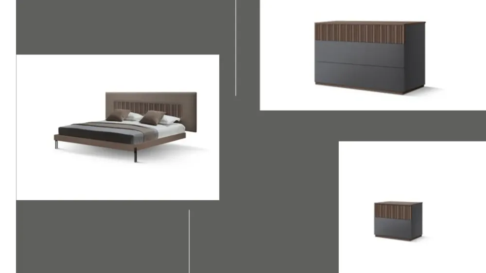 Mobilificio Bellutti Camera da letto Gruppo letto marica in legno a prezzo scontato- Camere Da Letto