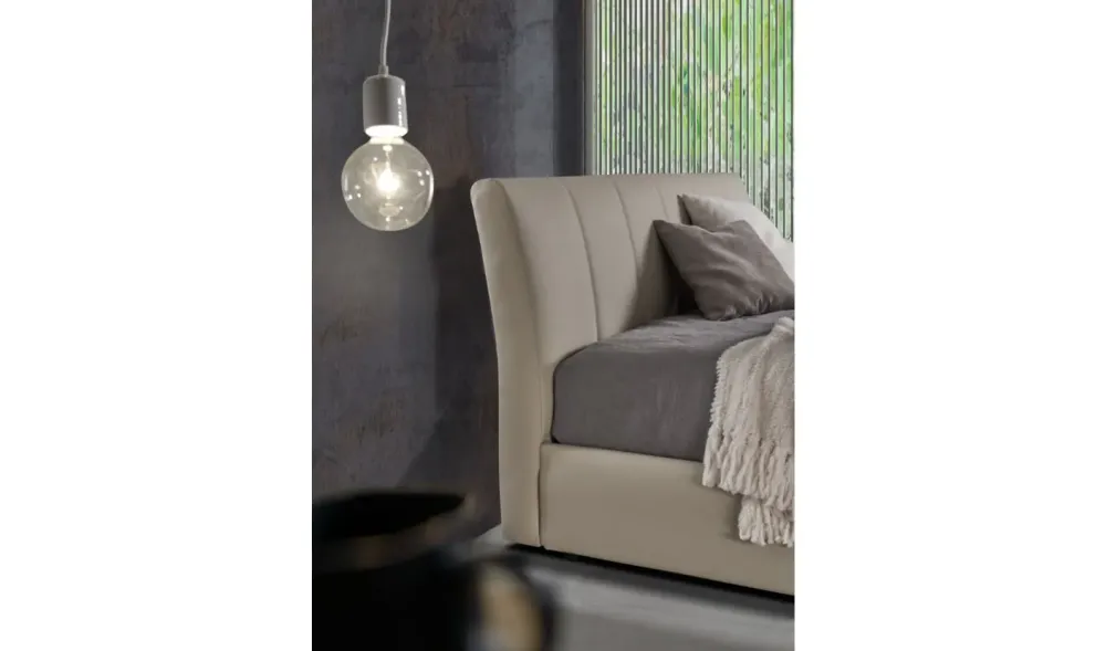 Excò Camera da letto Letto matrimoniale mod.liam in prosconto del 50% in ecopelle a prezzo scontato- Camere Da Letto