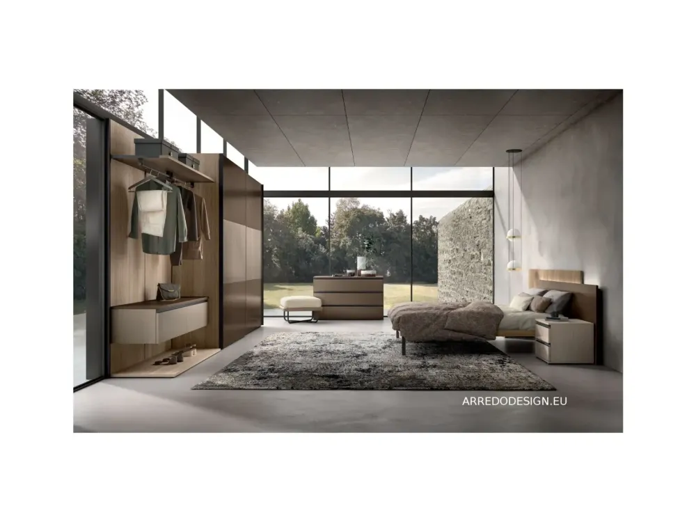 Camera da letto Night 03 power in laminato a prezzo ribassato^ZG Mobili Clearance