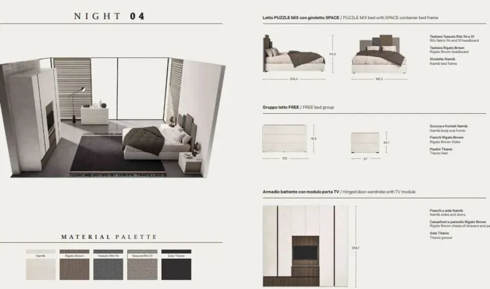 ZG Mobili Camera da letto Night 04 power in laminato a prezzo scontato- Camere Da Letto