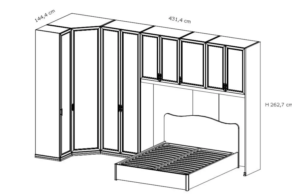 Camera da letto Roma a ponte in legno in Offerta Outlet^Colombini Casa Clearance