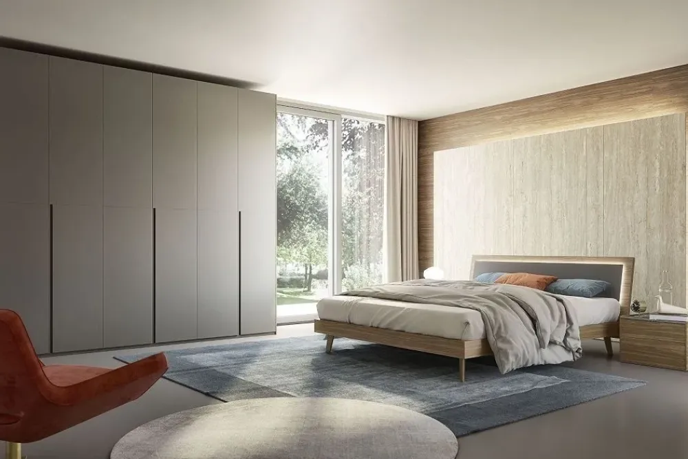 S75 Camera da letto Camera matrimoniale completa mod.tahiti in promo-sconto del 50% a prezzo scontato in laccato opaco- Camere Da Letto