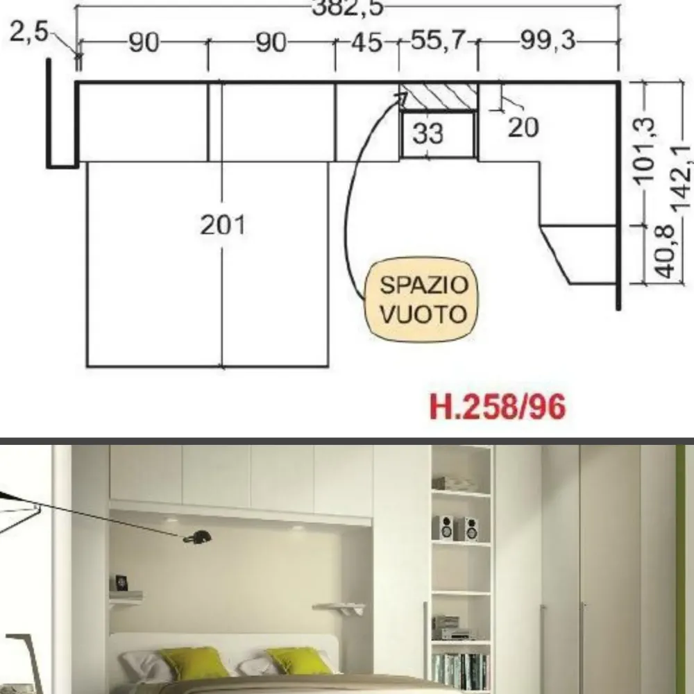 Camera da letto Camera a ponte a prezzo ribassato in laminato^San Martino Mobili Outlet