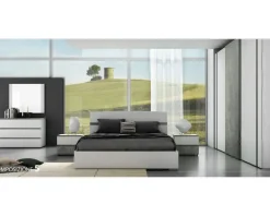 Collezione esclusiva Camera da letto Silver 5 in laminato a prezzo Outlet- Camere Da Letto